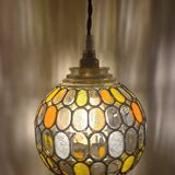 Vintage globe with stained glass effect