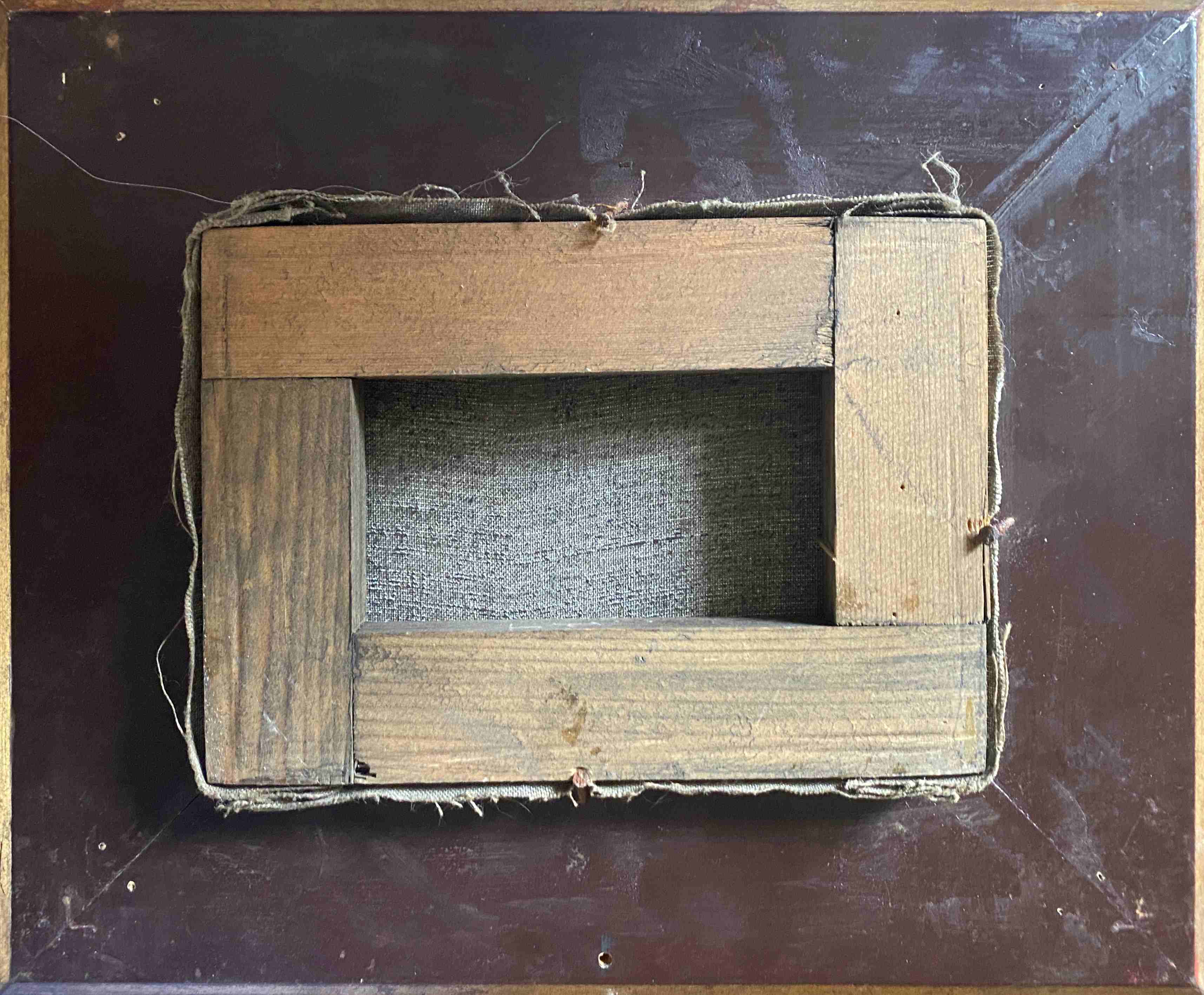 Painting bergerie signed B. Vaudron and frame