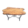 Table basse bois massif et fer forgé