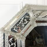 Venetian mirror to parecloses of the 1930s Murano glass 52 x 43 cm