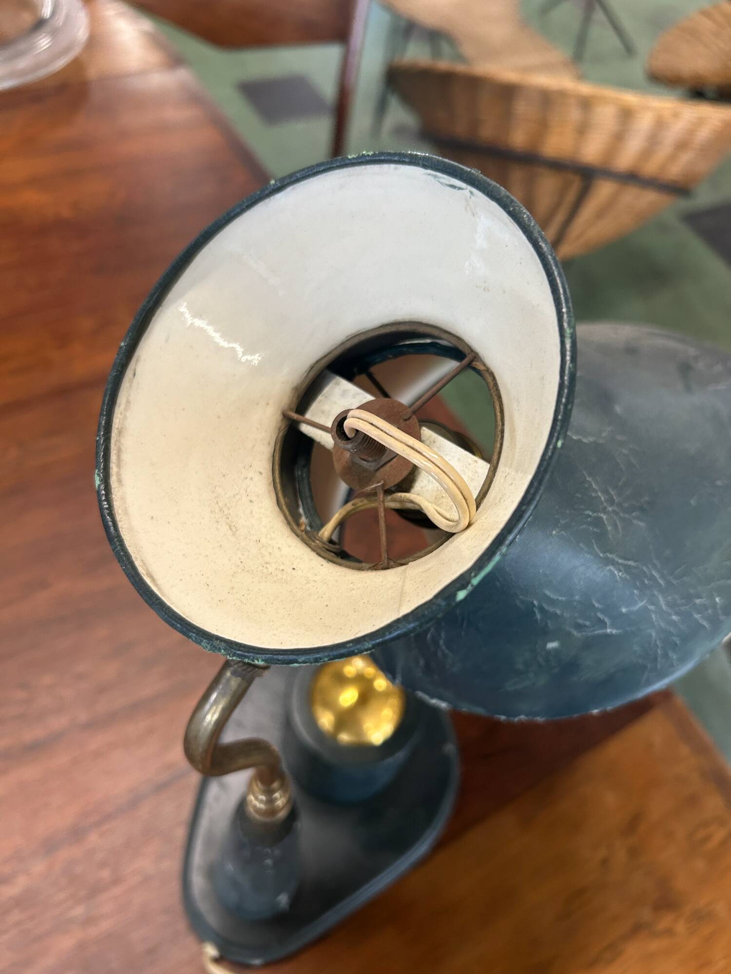 Leather table lamp Jacques Adnet