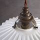 Old pendant light in pleated white opaline
