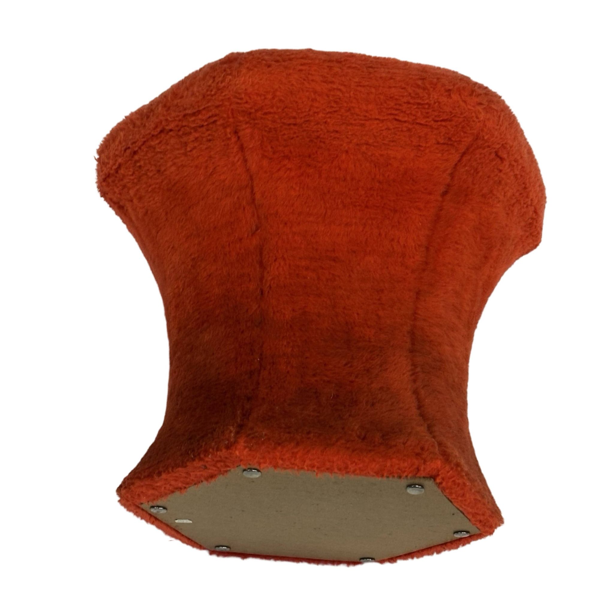 Pouf repose-pieds rond recouvert de peluche en forme de champignon vintage des années 60 et 70