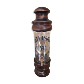 Flacon à whisky vintage en verre et bois avec robinet verseur