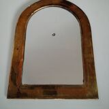 Old brass half moon mirror