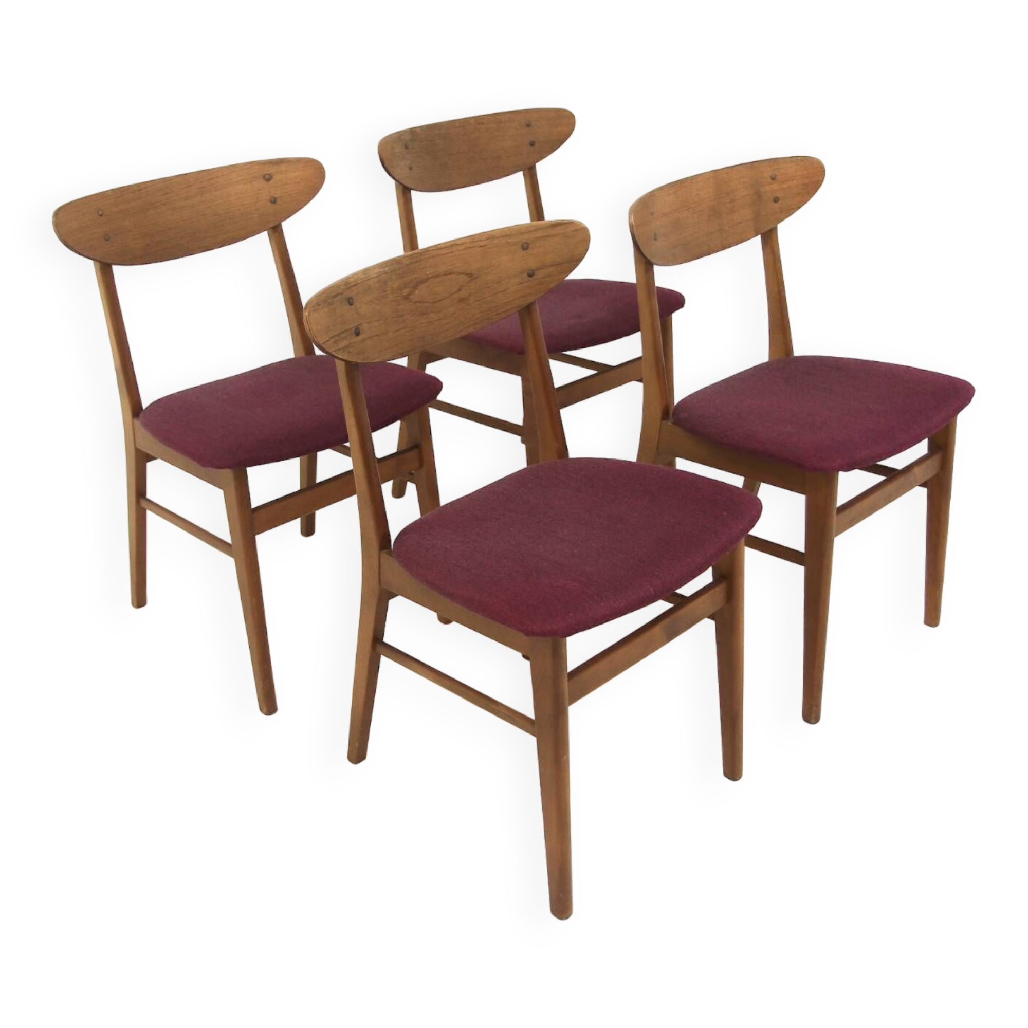Set de 4 chaises en teck et en hêtre "Monaco" Farstrup, Danemark, 1960