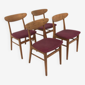 Set de 4 chaises en teck et en hêtre "Monaco" Farstrup, Danemark, 1960