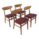 Set de 4 chaises en teck et en hêtre "Monaco" Farstrup, Danemark, 1960
