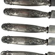 Art de la table, série dix couteaux à fruit argent minerve début XXème