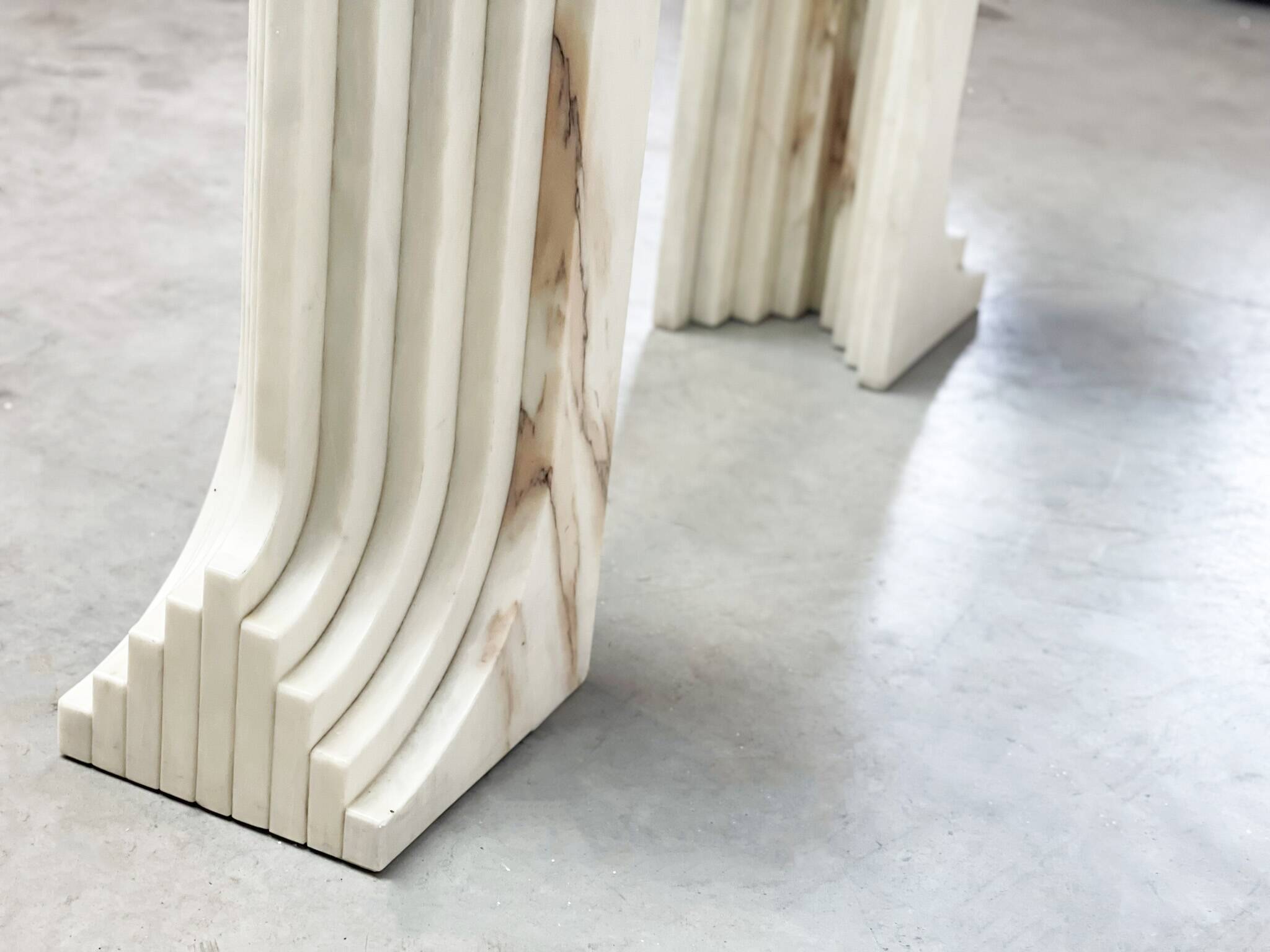 Vintage travertine  dining table, 1970s