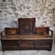 Old French popular art bench from Auvergne, circa 1800–1850