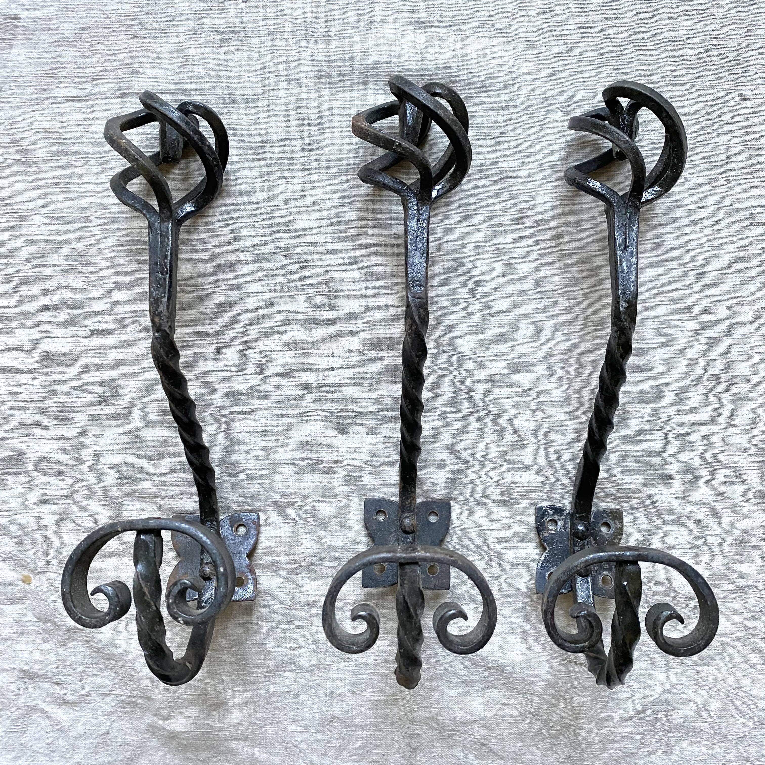 Wrought iron wall hooks