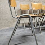 Lot of 18 vintage stackable bistro chairs 1970