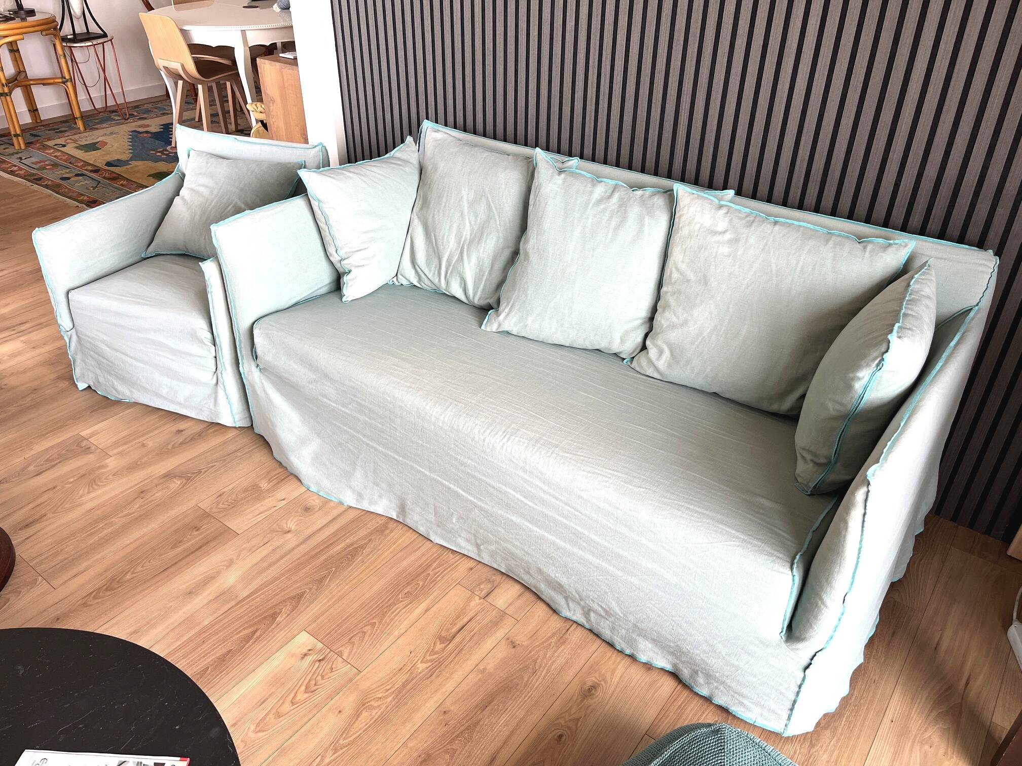 Gervasoni ghost sofa + covers + matching armchair