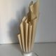 Vintage 1970 Athéna lamp by Georgia Jacob, draped in light salmon - 50 cm