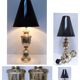 Paire pieds de lampe laiton massif néoclassique H.41 cm