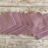 Set of 8 damask towels, monogrammed FB - 92x75cm