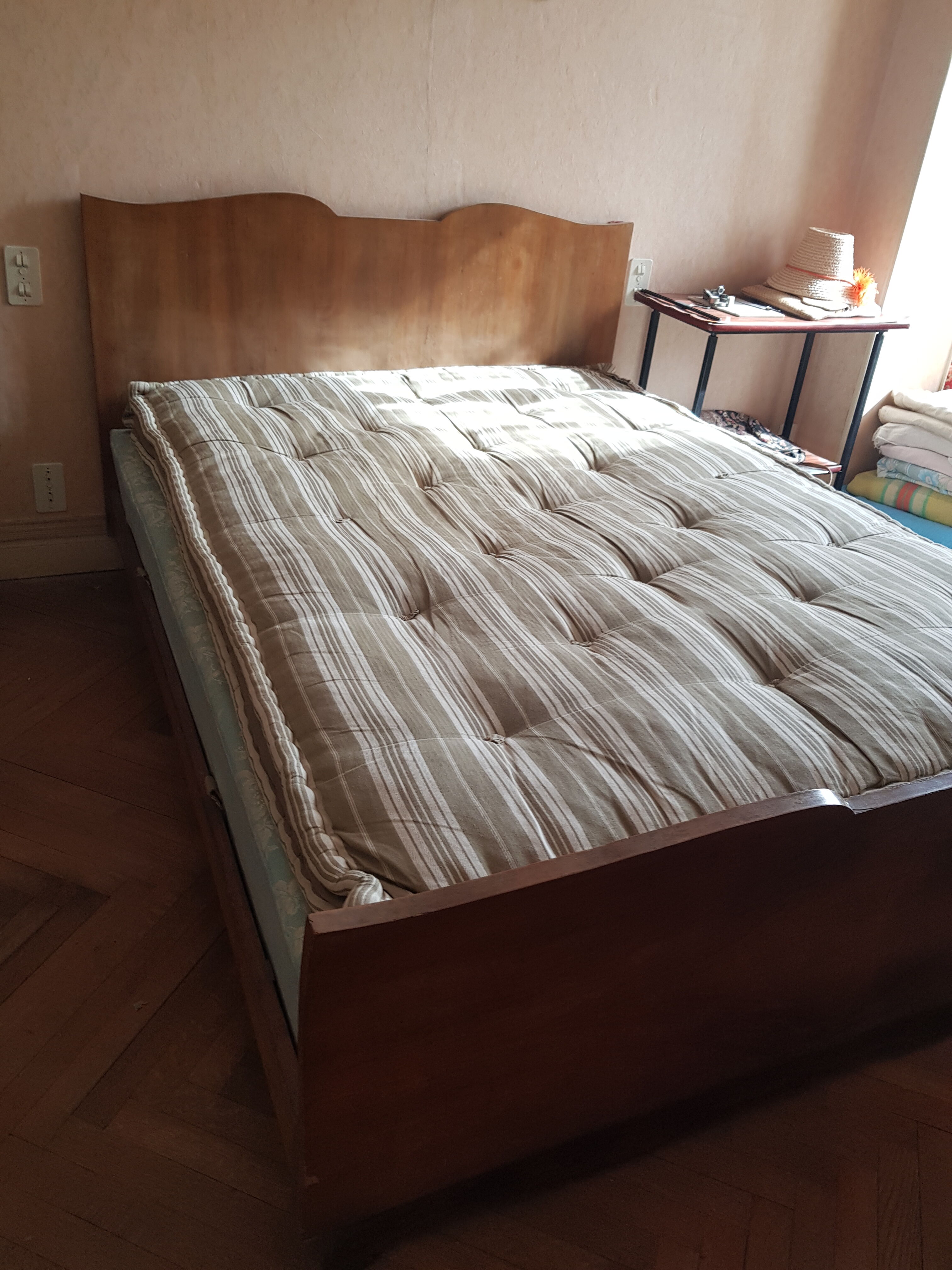 Bed frame with headboard whiskers