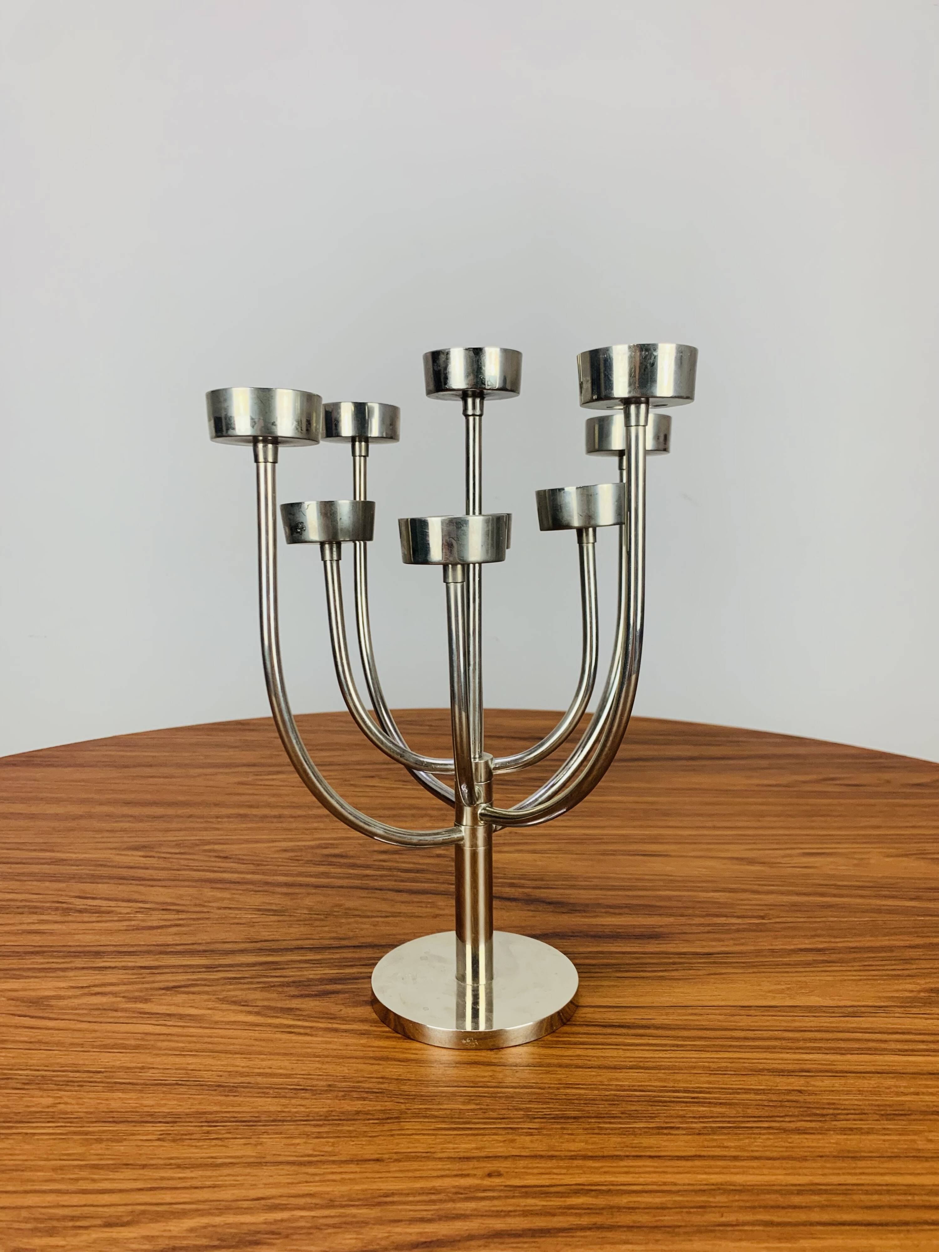 Vintage Habitat chandelier in stainless steel, 9 branches