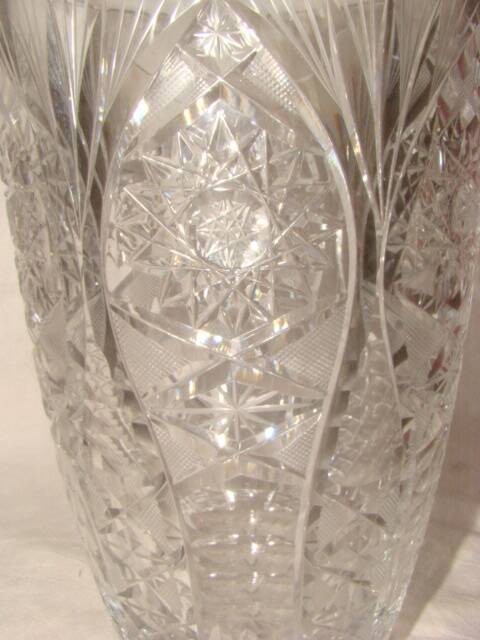 large cut crystal vase from "Bohemia" from the 1970s