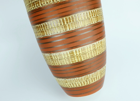 West german mid century vase duemler & breiden model 166 30 relief and stripe decor 1950s 1960s wgp
