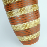 West german mid century vase duemler & breiden model 166 30 relief and stripe decor 1950s 1960s wgp