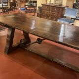 Impressive Spanish monastery table in oak, medieval style, 3m².