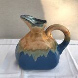 Pichet art déco Alpho céramique émaillé bleu beige cuisine vintage