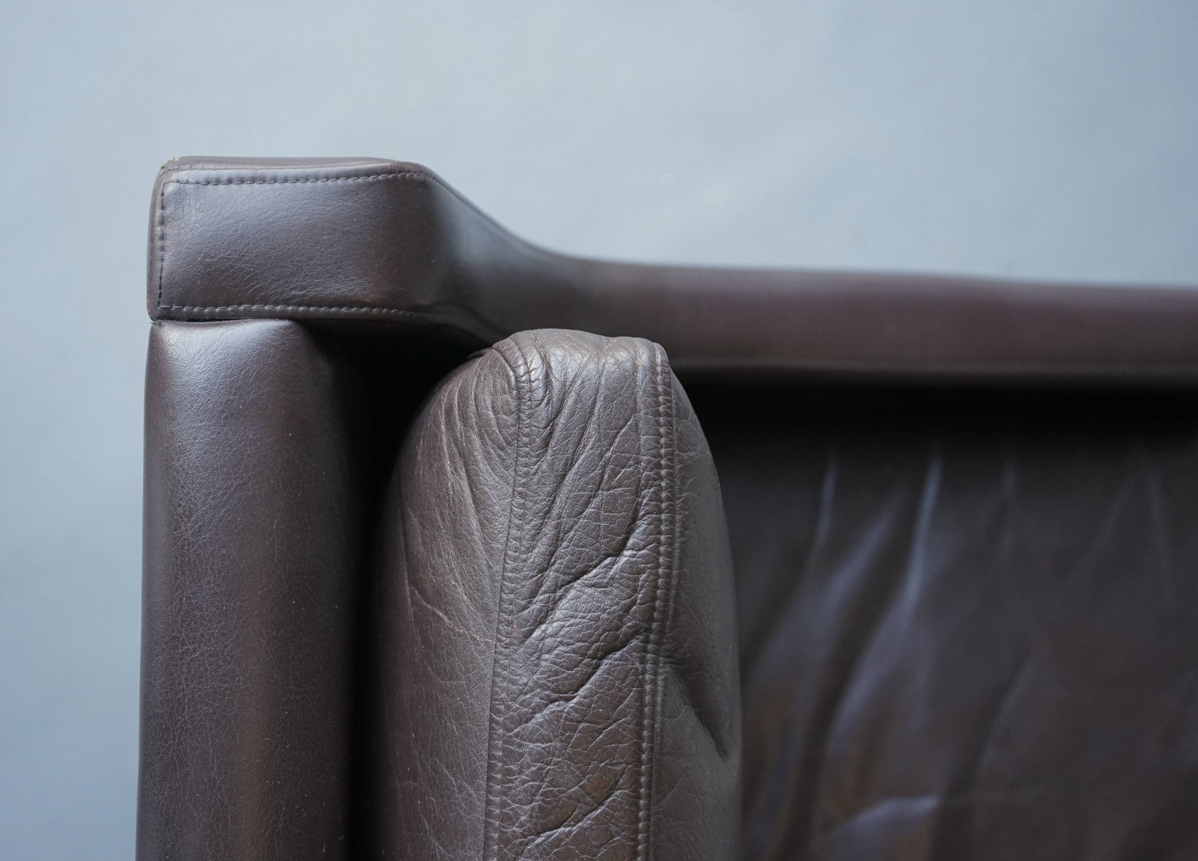 x2 Danish Armchairs in Leather by Georg Thams, Denmark 1960s