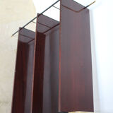 Etager, 1950s Italian bookcase in rosewood, brass and iron
