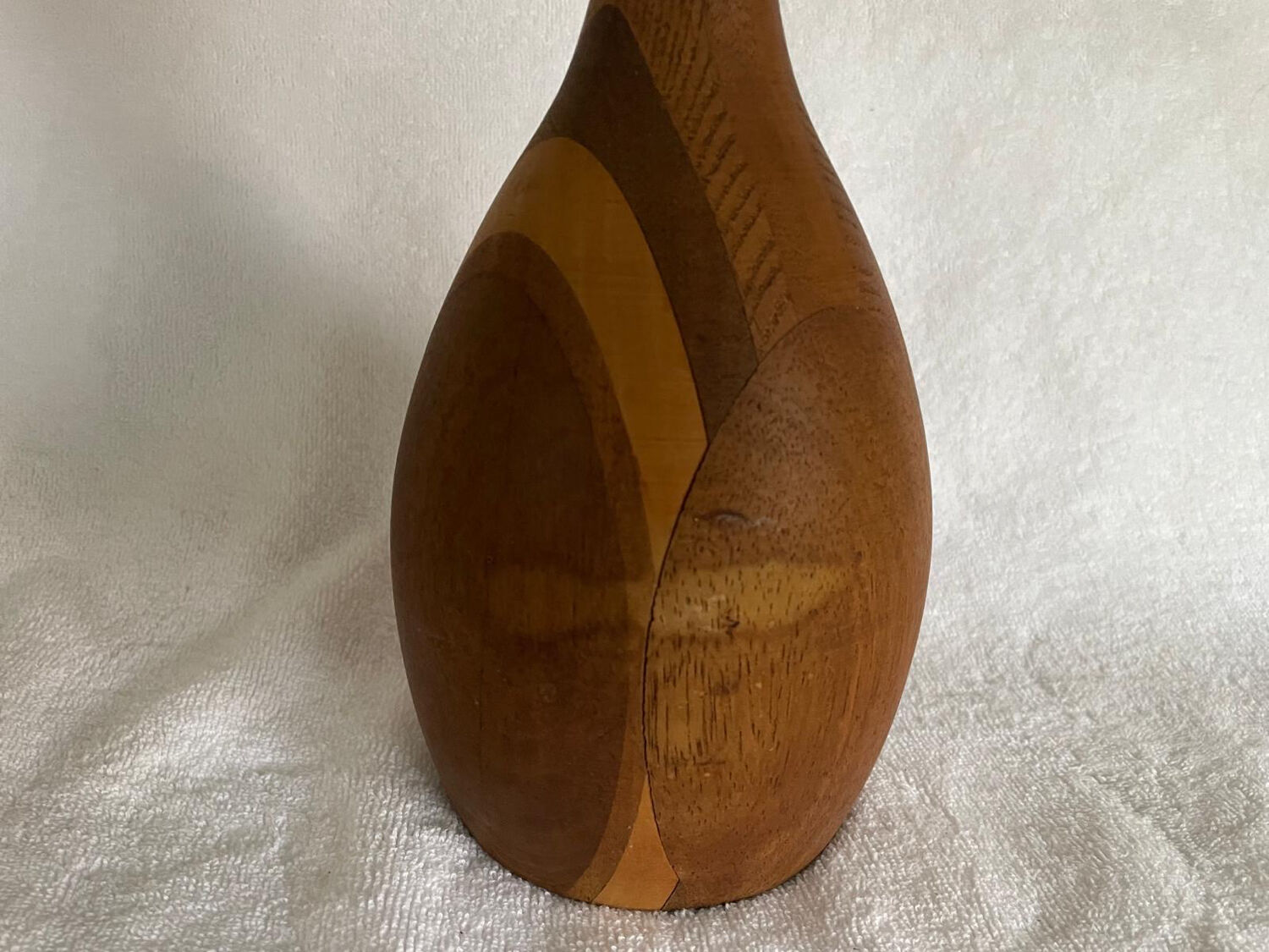 Decorative wooden vase.
