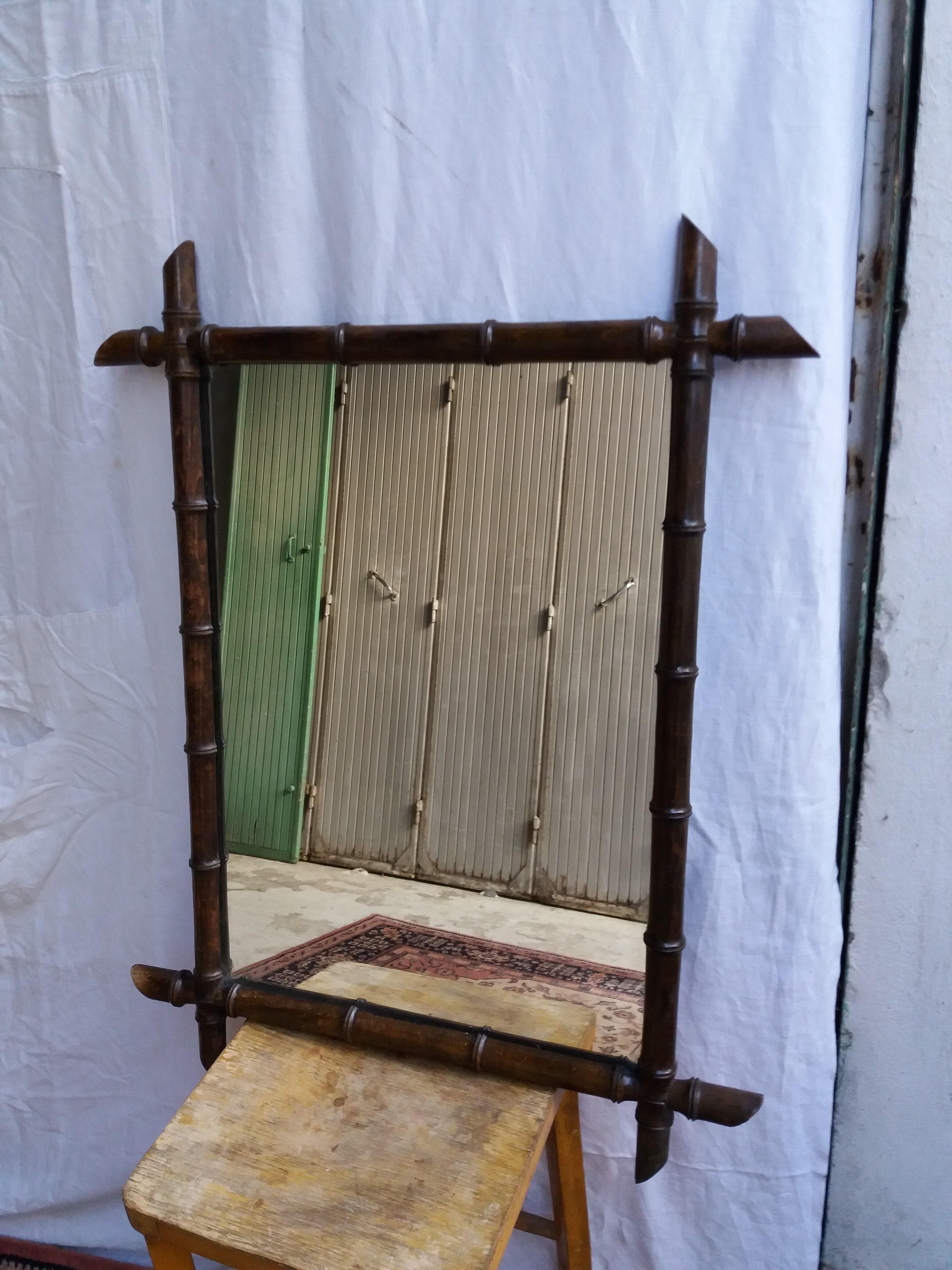 Mirror vintage bamboo 77.5 x 61 cm