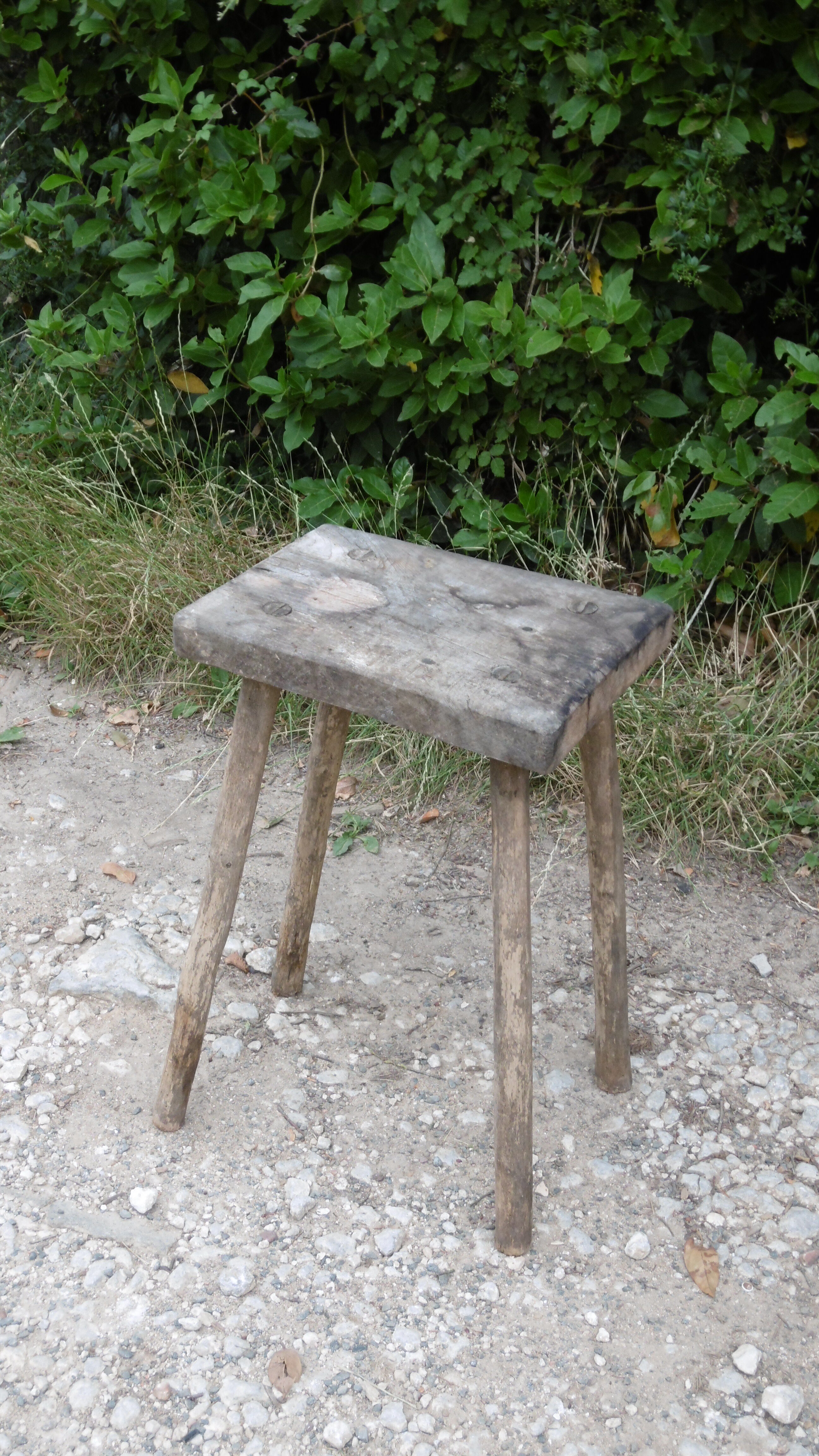 Rustic solid wood stool