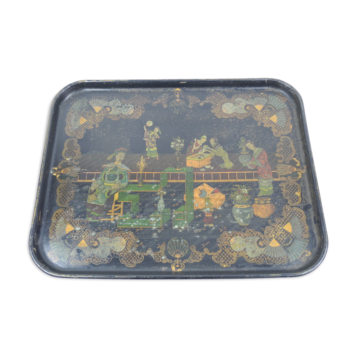 Napoleon III boiled cardboard tray old boiled cardboard tray