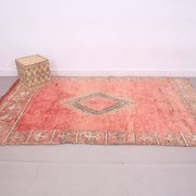 Peach Vintage Moroccan Rug 166 x 277 cm - Berber Wool Rug - Handmade Rug