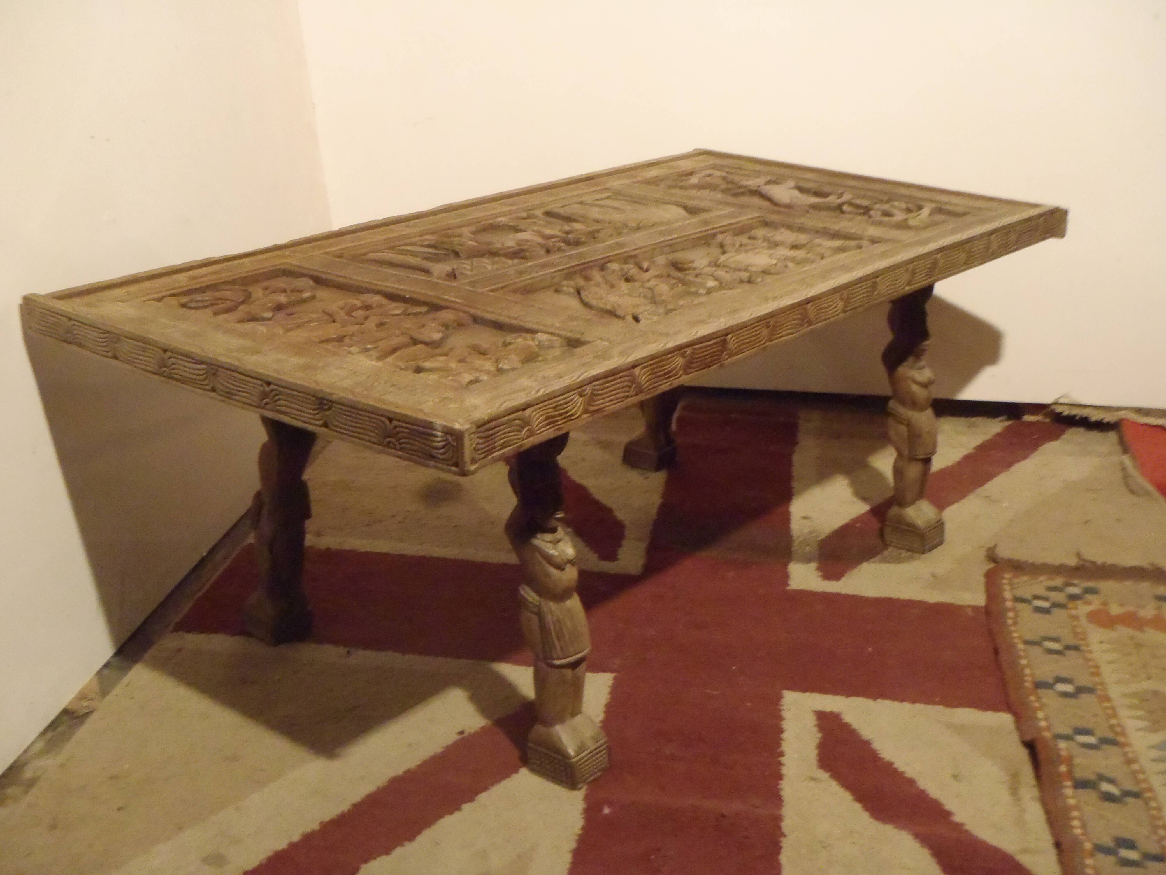 Indonesian table entirely hand carved