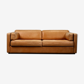 Vintage Danish design Erik Jørgensen camel color leather sofa