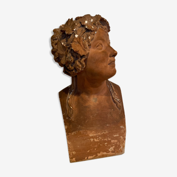 Buste féminin en plâtre 56 cm