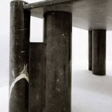 Mid-century modern Black marble square coffee table - 1970s