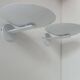 Pair of vintage wall lights, white lacquered metal, France 1970