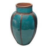 Vase en céramique émaillée turquoise du Moyen-Orient, début du XXe siècle