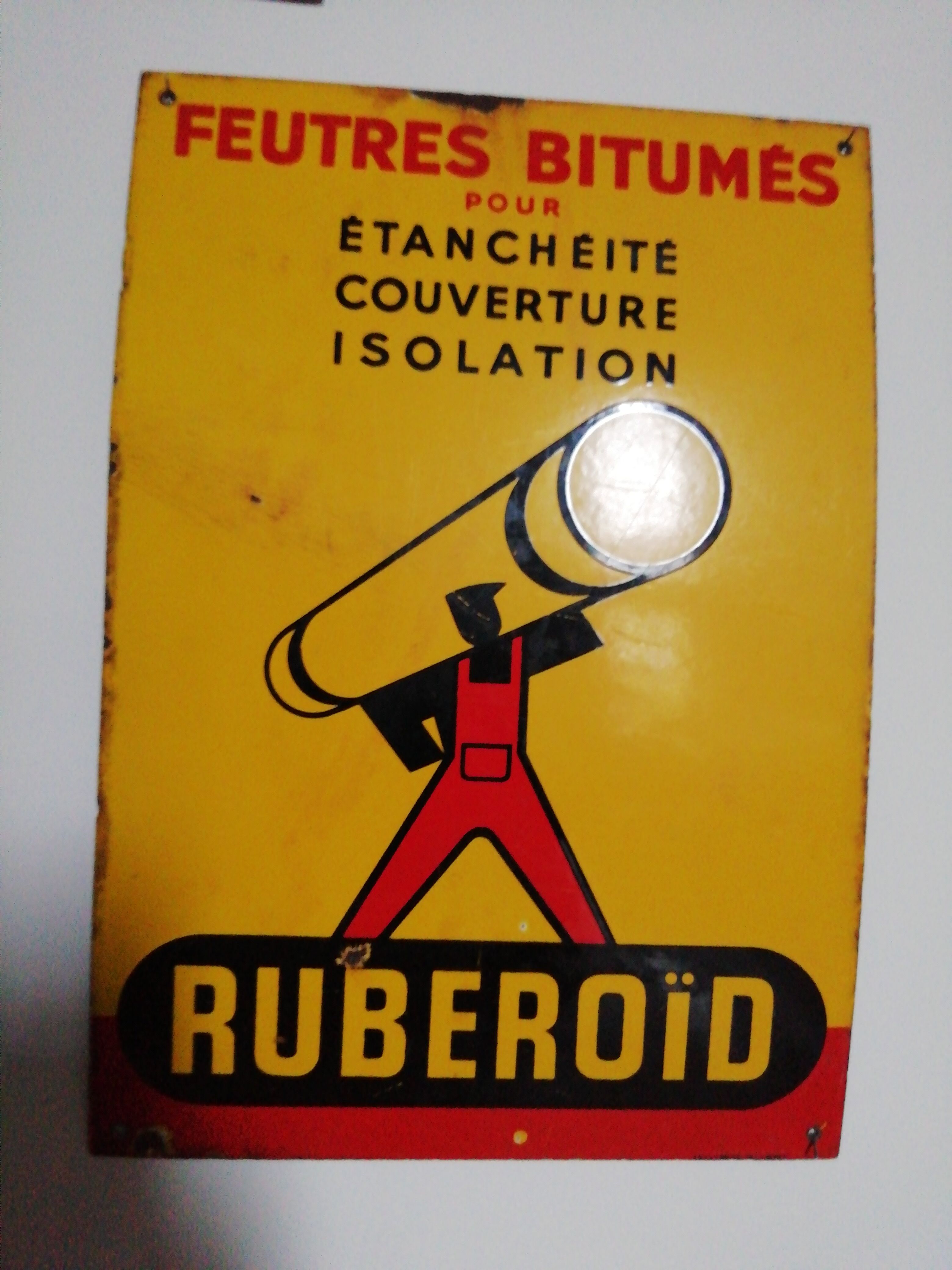 Enamelled advertising plate Ruberoid