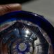St. Louis BristoL pattern cut crystal liqueur set with blue overlay