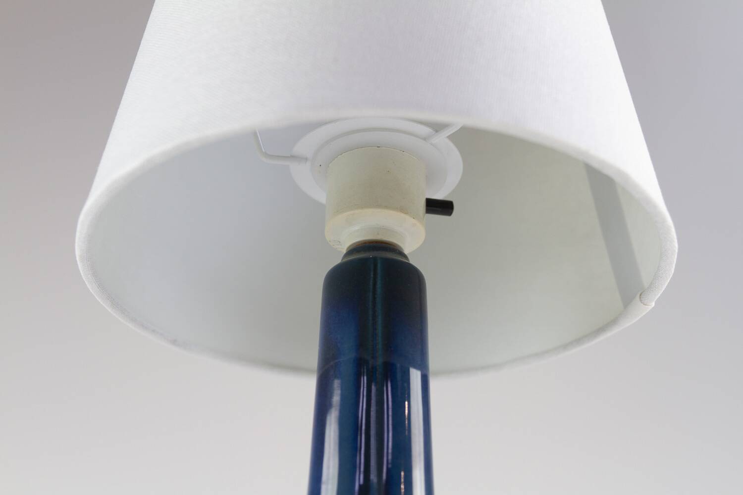 Danish Modern Blue and Brown Ceramic Table Lamp by E. Johansen for Søholm, 1960s