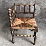 Turned wood corner chair