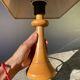 Light turned wood lamp o