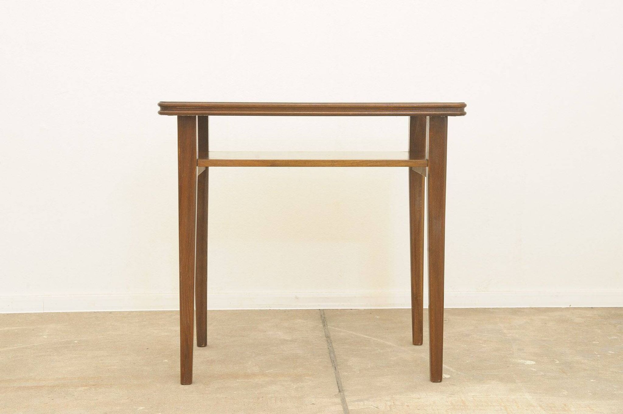 Mid-century walnut coffee table, wooden living room table, 1950s