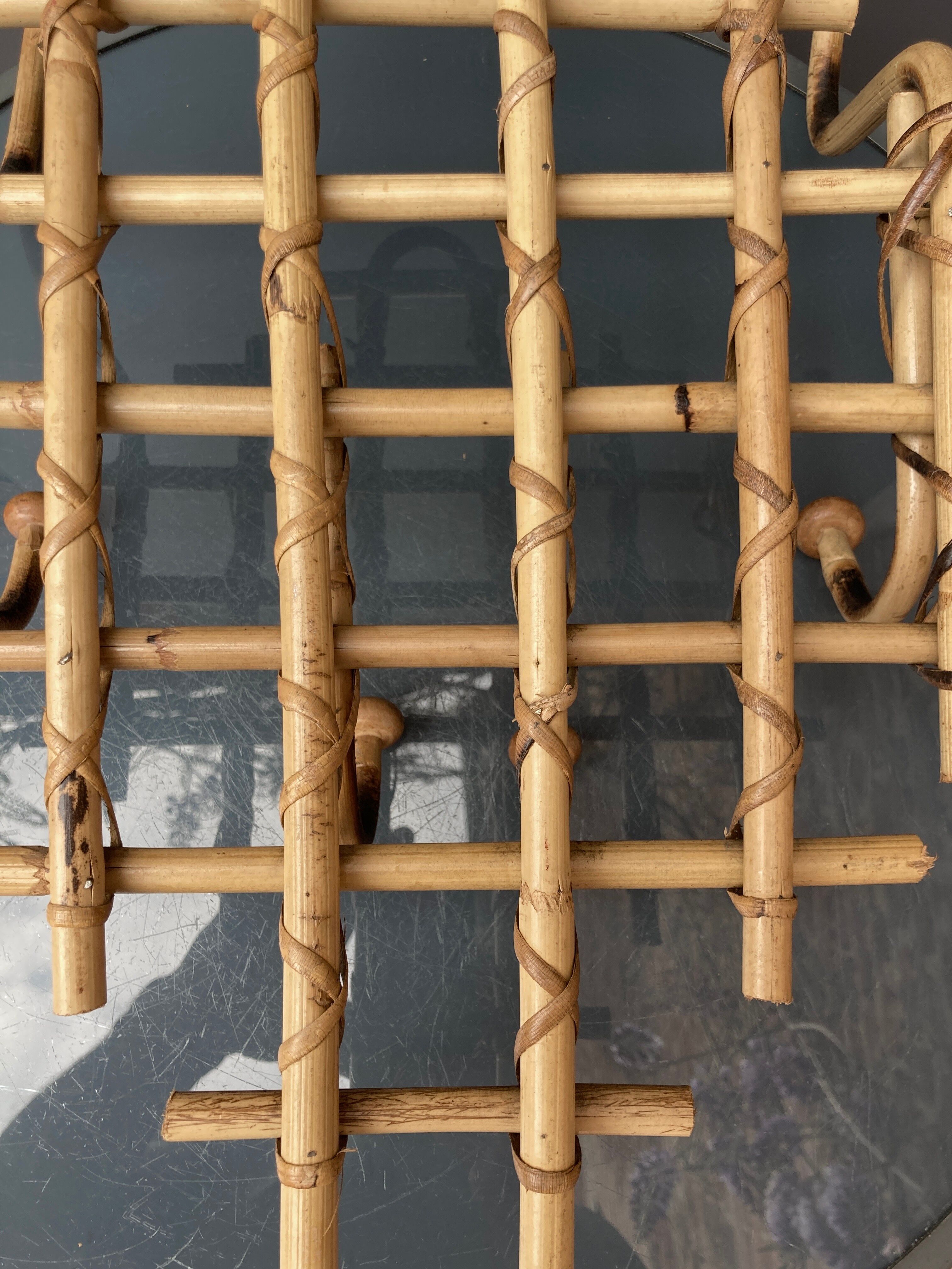 Bamboo wall coat rack