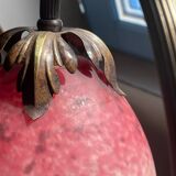 Lampe tulipe - Verrerie Schneider - verre marmoréen et laiton - années 20/30