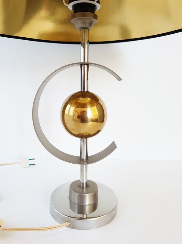 Lampe de table boule dorée 1970